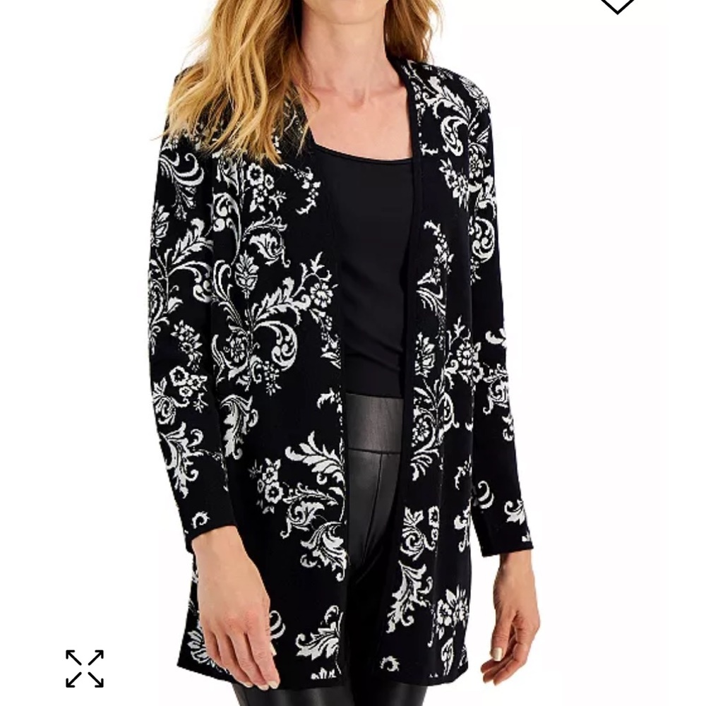 NWOT-  Floral Long Open Cardigan